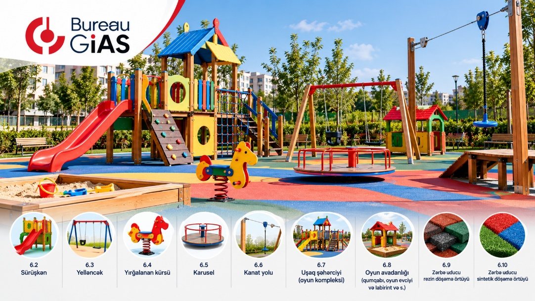 Uşaq oyun meydançaları üçün avadanlıq və (və ya) örtüklər